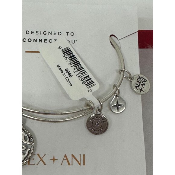 Alex and Ani Path of Life Charm Bangle Bracelet Silver Tone Positive Energy READ - Picture 7 of 8